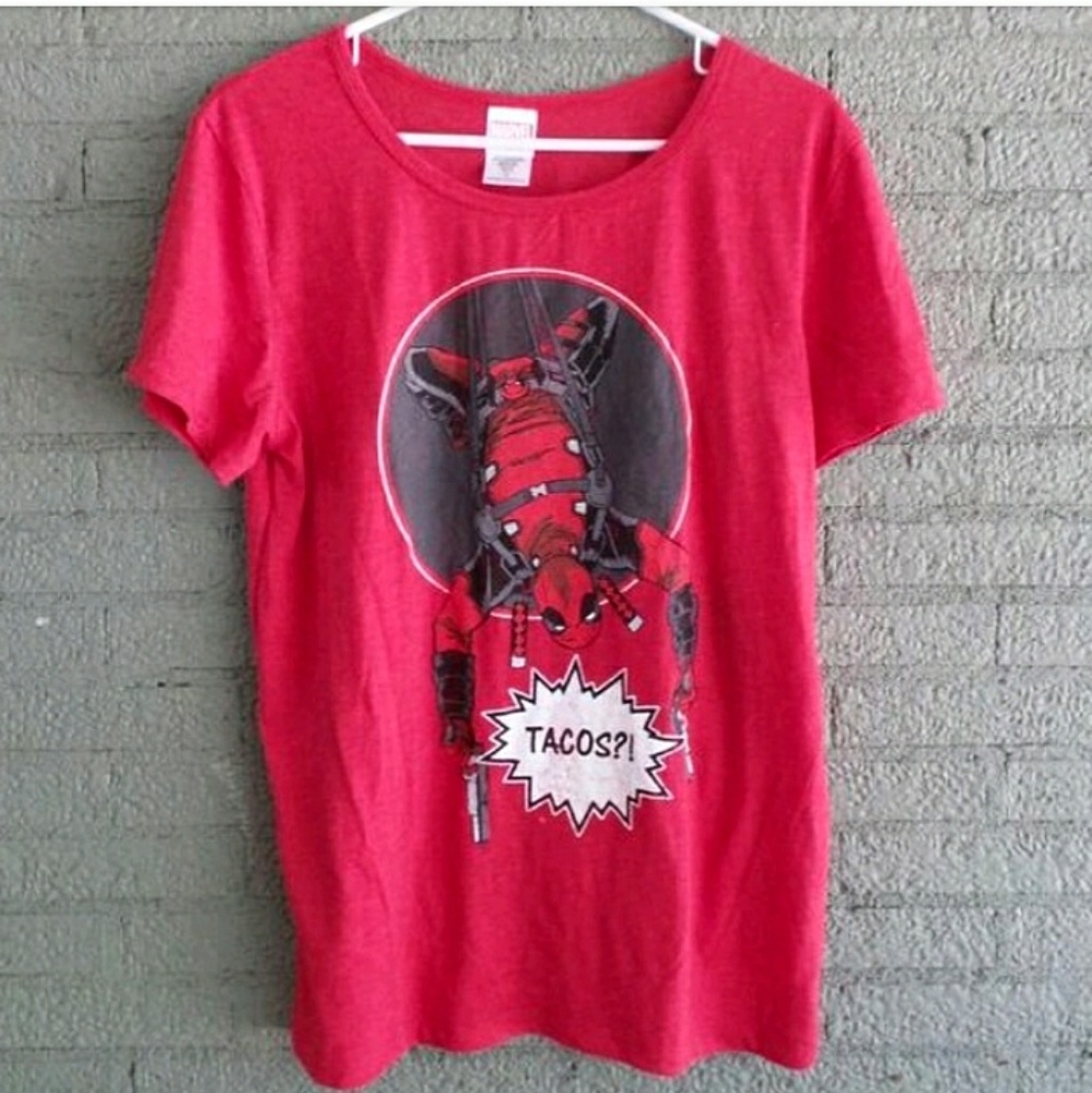 Deadpool Tacos Red T-Shirt XL Men's